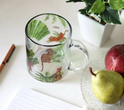 Leopard Print Clear Glass Mug