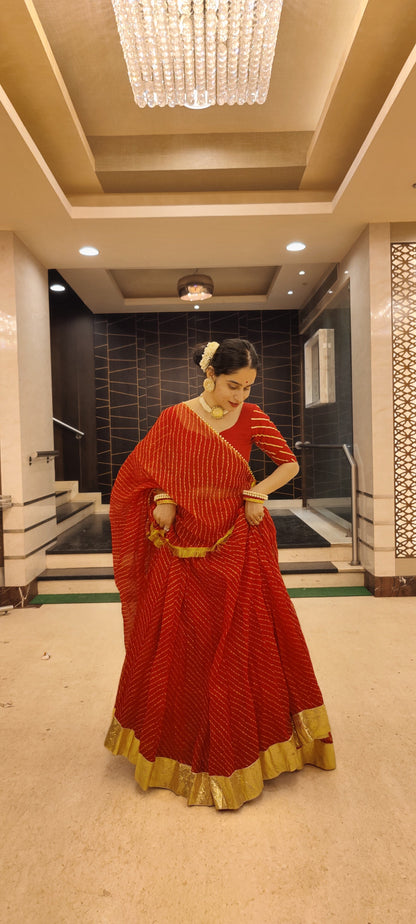 Mothda Red Lehenga