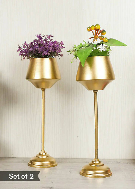 Wine Shape Planter with Stand - Set of 2