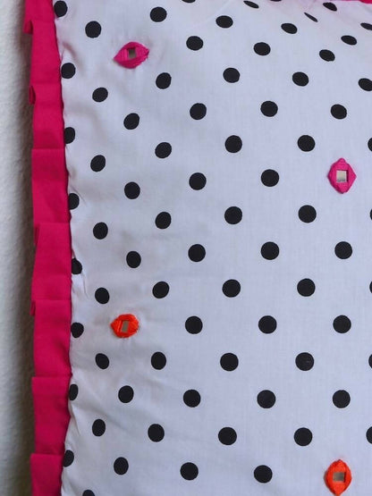 Polka Frill Cushion Cover