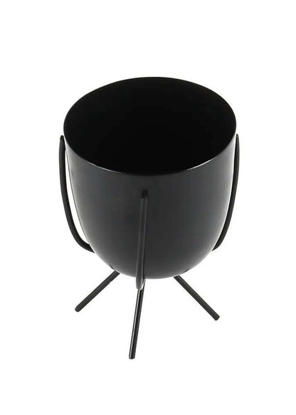 Black Table Top Planter with Stand - Set of 2