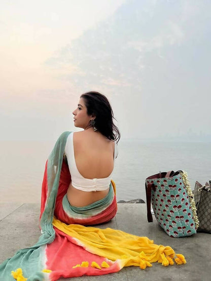 Yellow Tie & Dye Saree