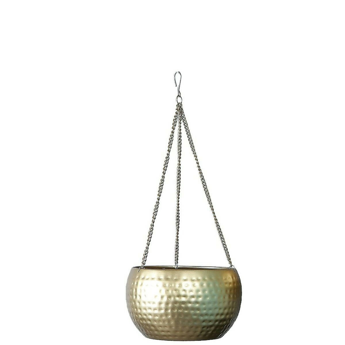 Hanging Gold Hammered Apple Planter Set of 3