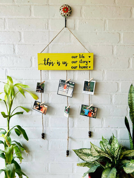 "This Is Us" Photo Hanger With Ceramic Hook