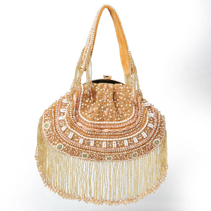 Golden Beaded Tassel Batua Luxe Elegance