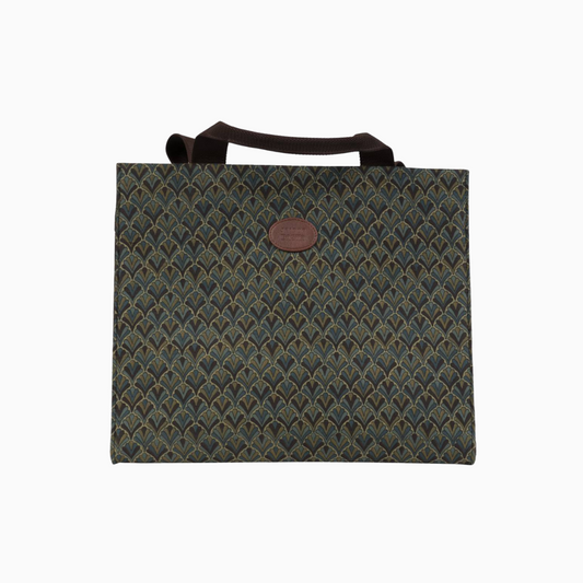 Olive Mist Blockprinted Shopper Tote