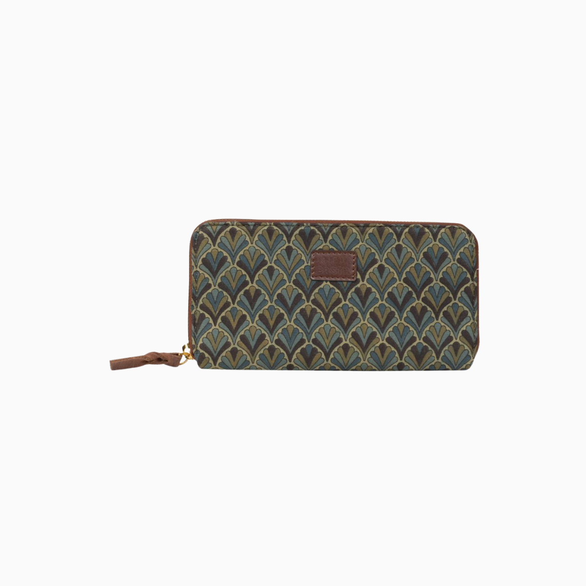 Olive Mist Blockprinted Wallet