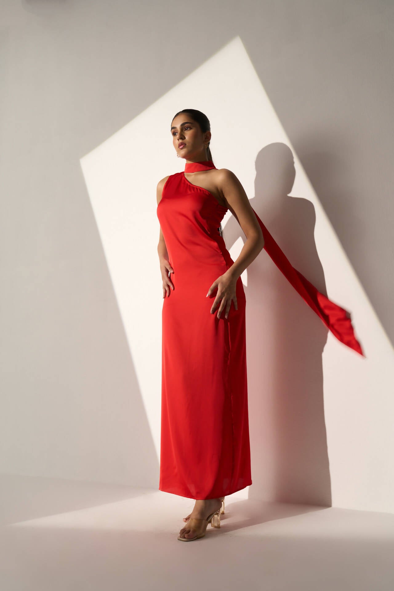 Flirtatious – Red Satin Dress