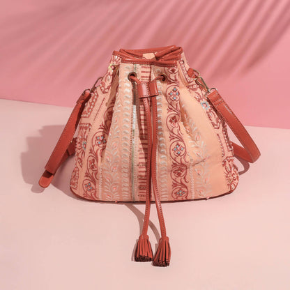 Artisan-Crafted Embroidered Drawstring Bag