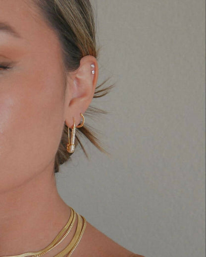 Glam Safety Pin Earrings