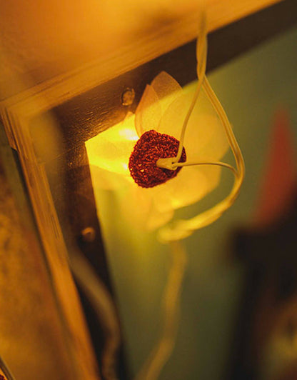 LED String Lights Pink Rose with Hearts