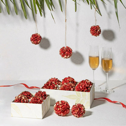 Rose- Red Ball Ethical Sustainable Tree Decor Hanging