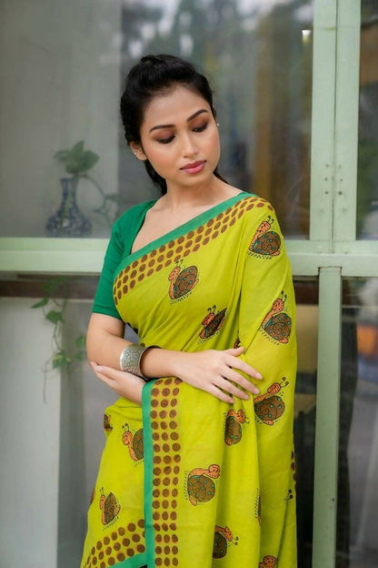 Snail Cotton Printed Saree