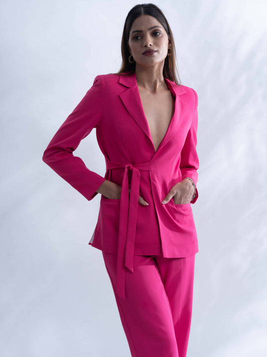 The Boss – Hot Pink Blazer With Straight Pants