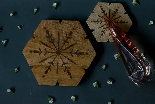 Trivets Wooden Flower Carved