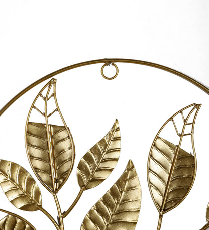 Green & Gold Mango Leaves Wall Decor Set of 3