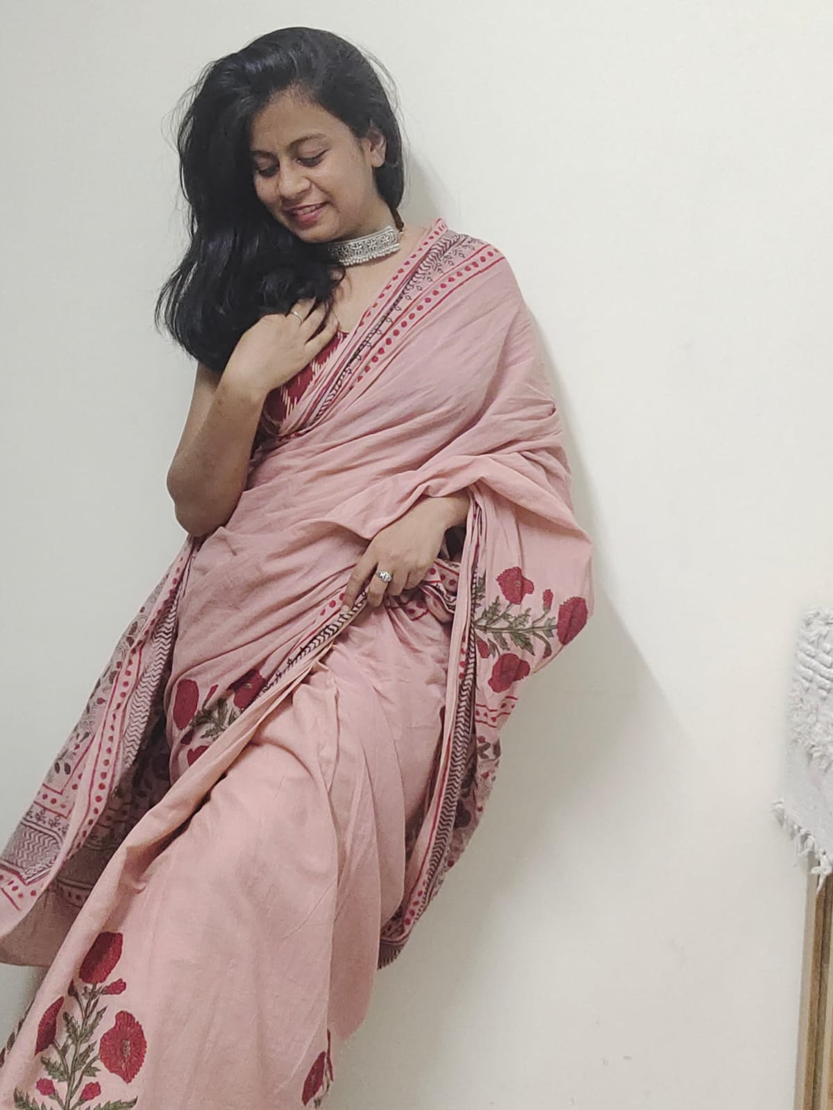 Taabeera Handblock Print Natural Dyed Mulmul Cotton Saree