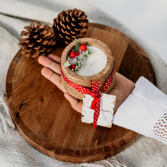 Wooden Bowl Candle