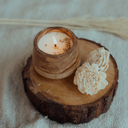 Lavender Wooden Bowl Candle