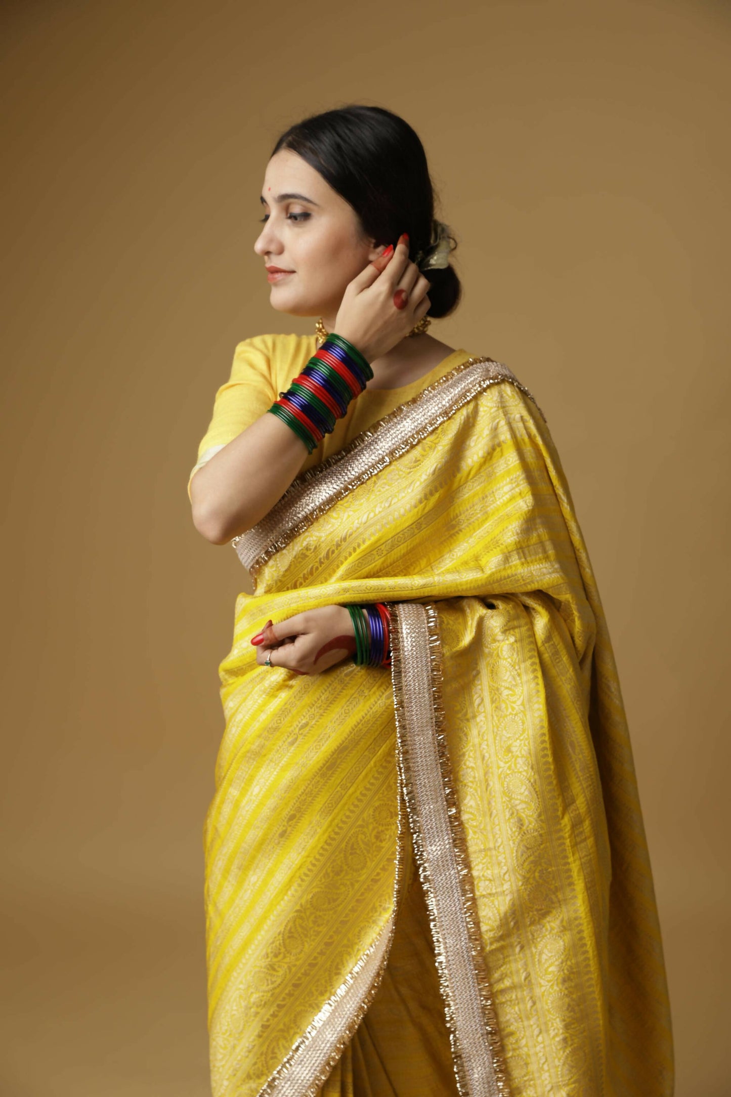 Yellow Aayat Saree