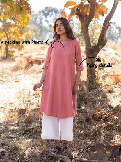 Tropical Peach Kurta Set