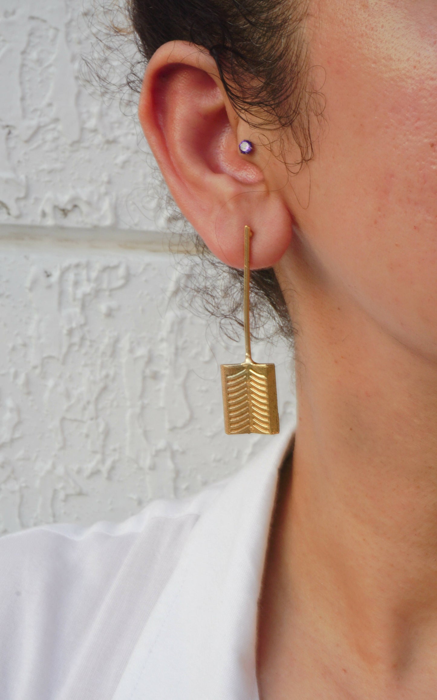 Golden Palindrome Earrings