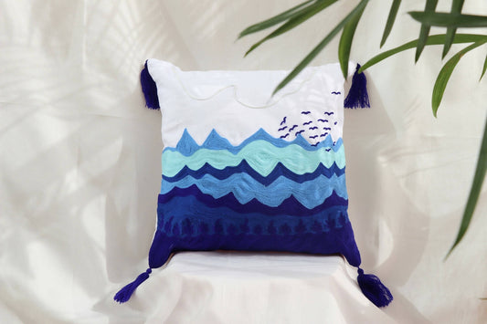 Blue Scenery - Hand Embroidered (Pack of 1)