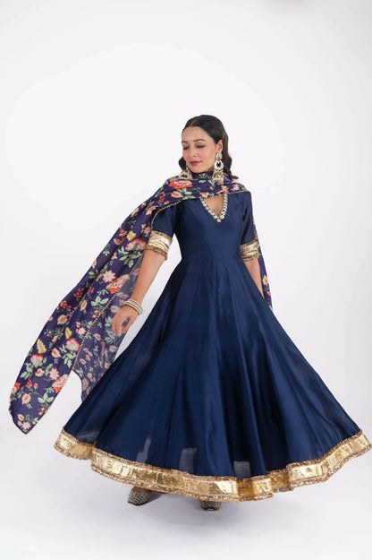 Neelam Navy Blue Anarkali Set