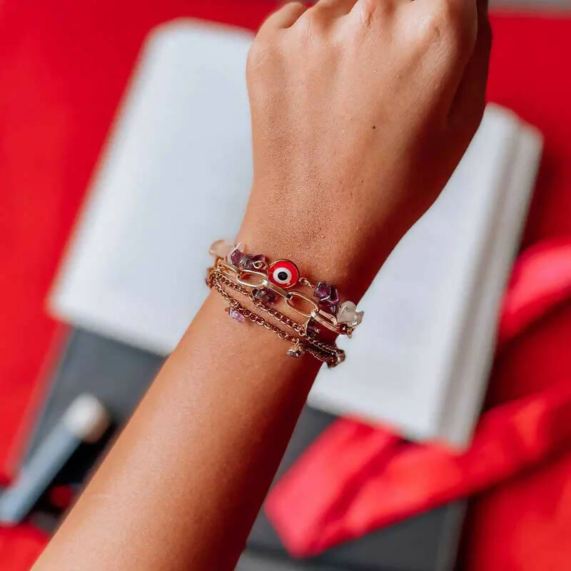 Red Dot Layer Evil Eye Bracelet