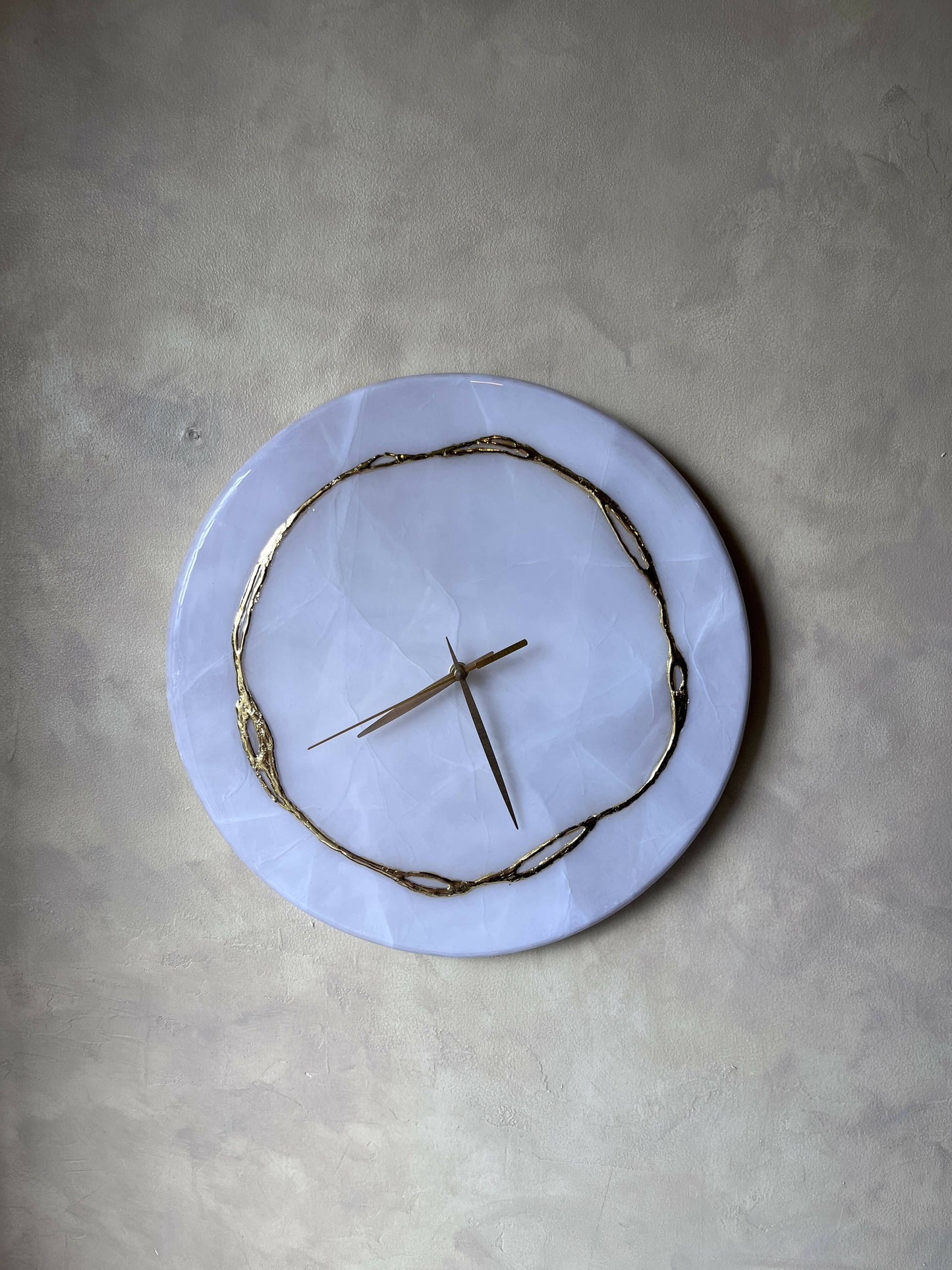 White Marble Halo Clock