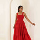 Red Maria Maxi Tiered Dress