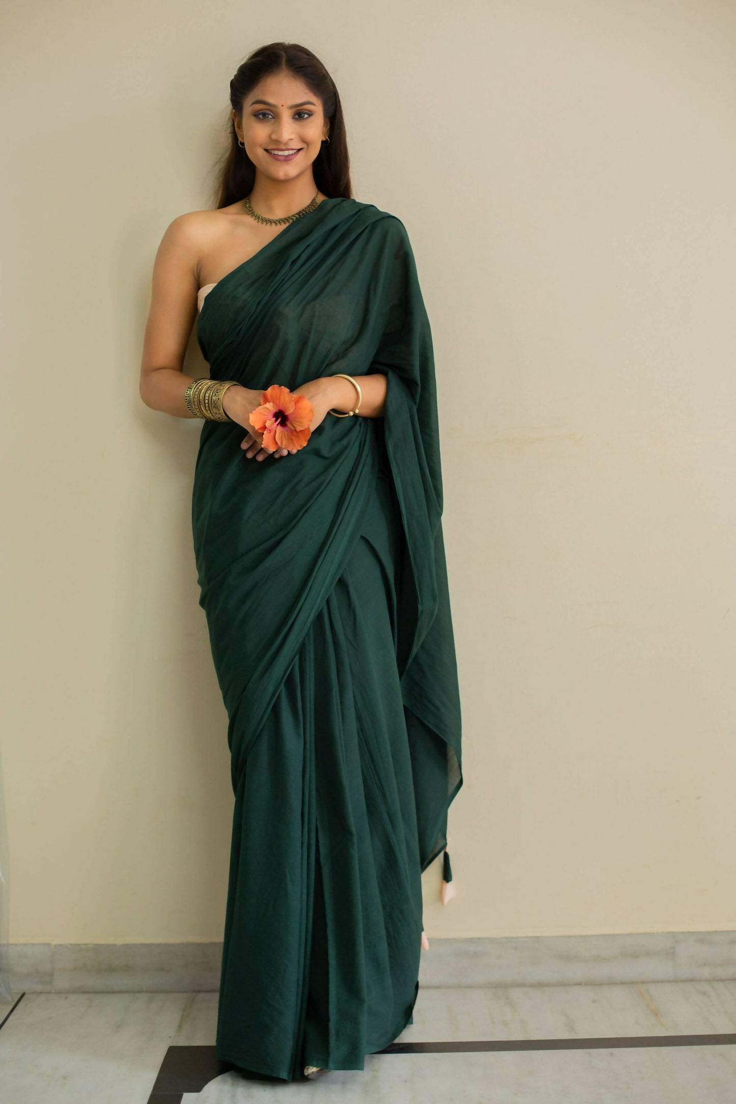 Hand Dyed Mulmul Cotton Saree