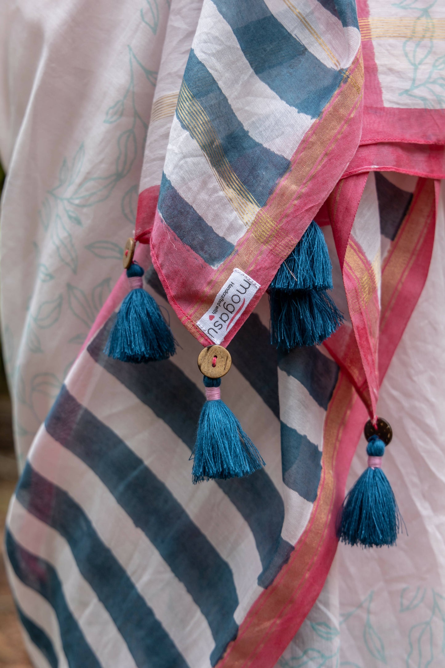 Paana Pink Hand Printed Saree