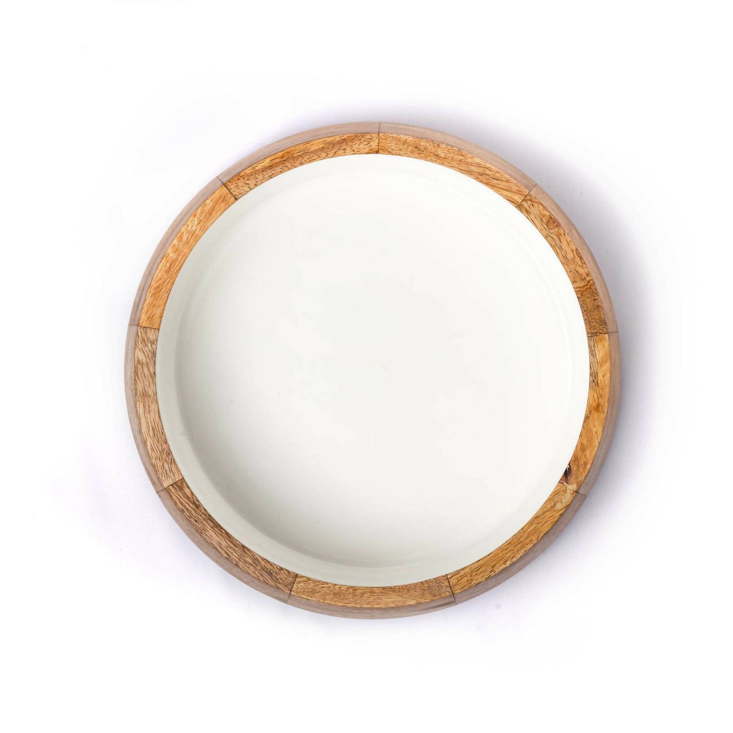 Serving Bowl Wooden White - 8"