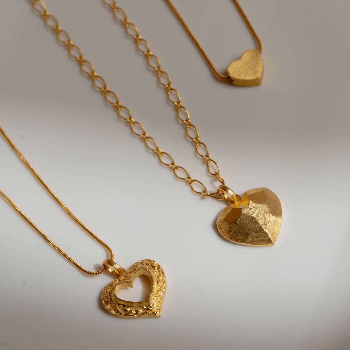 Origami Heart Locket Gold Neckchain