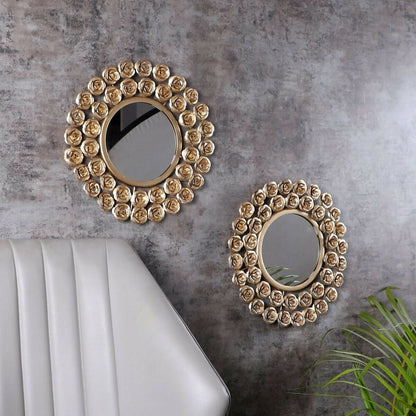 Gold Rose Mirror Set of 2