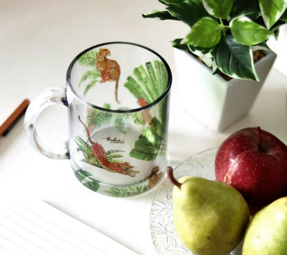 Leopard Print Clear Glass Mug