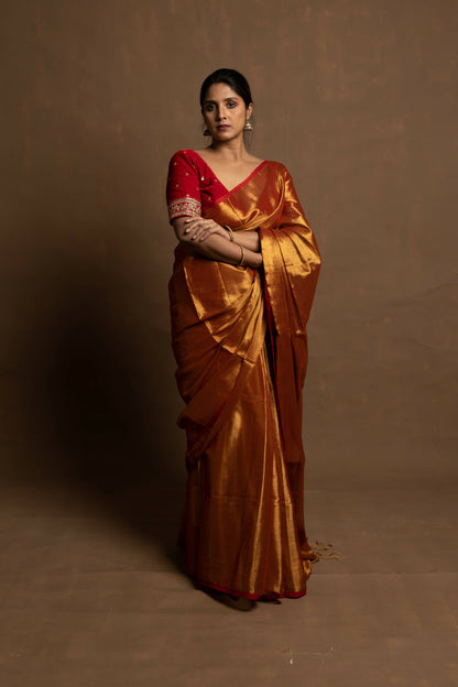 Tripataka Gold Tissue Saree