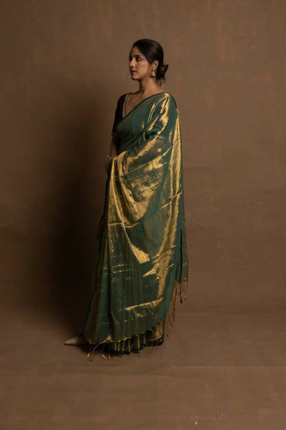 Pataka Green Tissue Saree