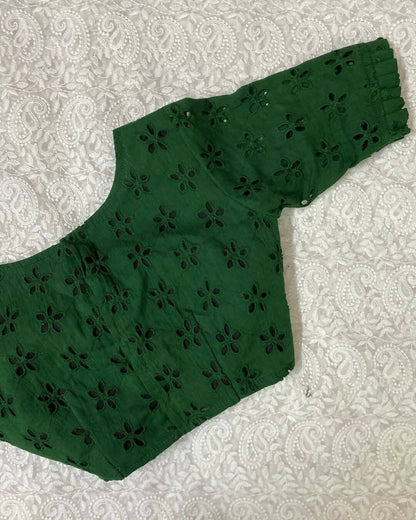 Green Tulip Back Covered Blouse