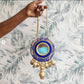 Shubh Labh Hanging Pair Royal Blue Reversible With One Side Mirror Wall Hanging