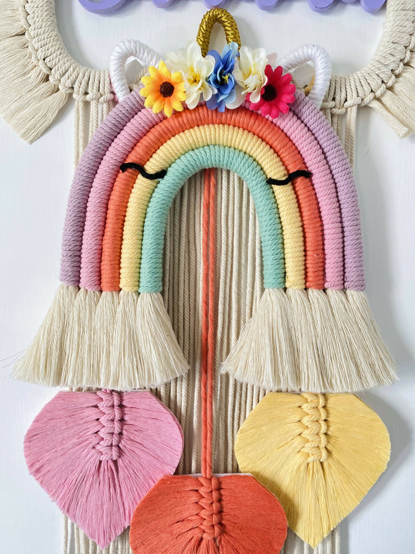 Unicorn Macrame Name Dreamcatcher