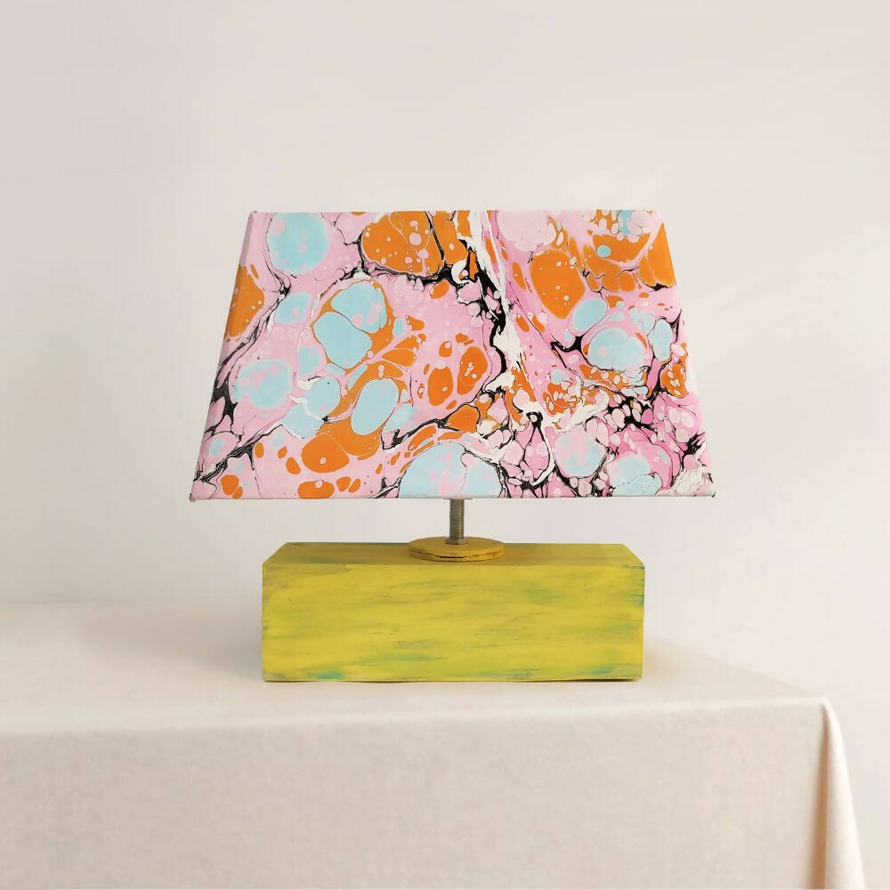 Modern Table Lamp - Marbling | Pink and Orange