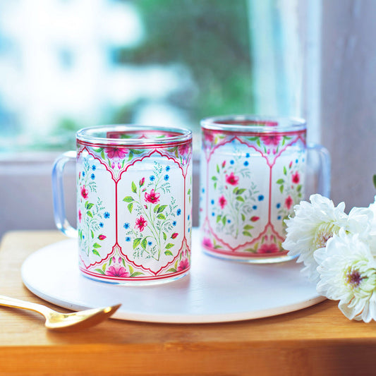 Crimson Blooms Round Coffee/Tea Mugs