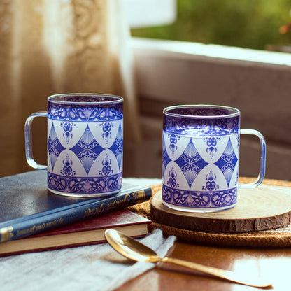 Indigo Print Round Coffee/Tea Mugs