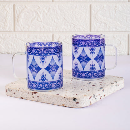 Indigo Print Round Coffee/Tea Mugs