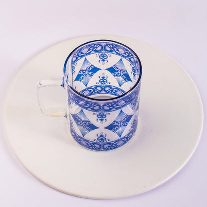 Indigo Print Round Coffee/Tea Mugs