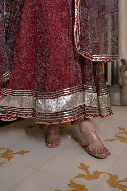 Raspberry Organza Suit Set