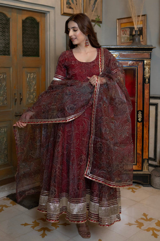 Raspberry Organza Suit Set