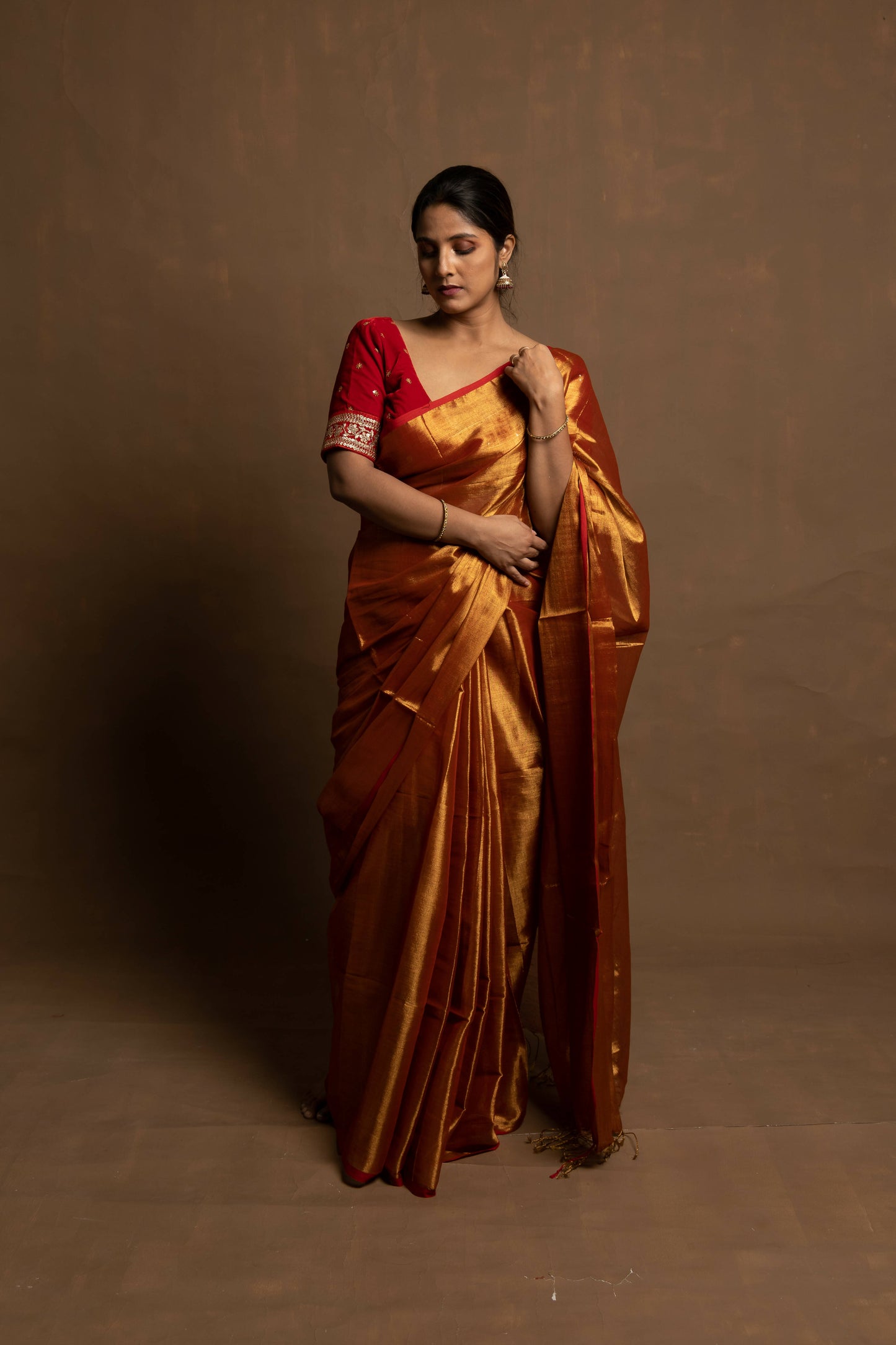 Tripataka Gold Tissue Saree